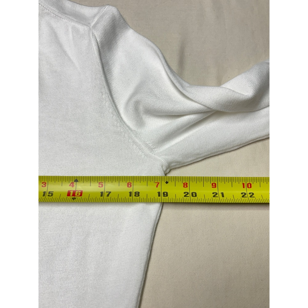 NWT Brooks Brothers White Cotton Eyelet Peter Pan Collar Sweater Womens M - Picture 8 of 9